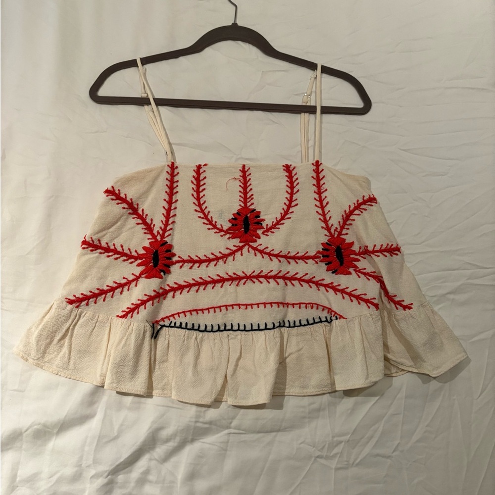 Embroidered Piper by Townsen peplum top